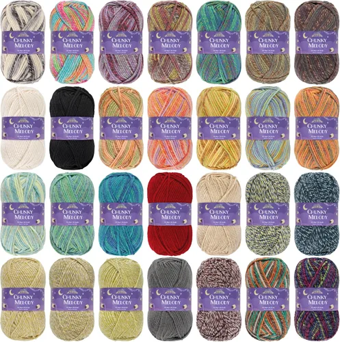 Miniatura 53 de JubileeYarn Chunky Melody - Hilo para tejer 100g/madeja, mezcla de lana gruesa, color maíz naranja - 2 madejas 15 Maíz Naranja