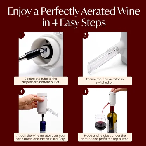 Miniatura 5 de Vin Fresco Dispensador eléctrico de vino y aireador de vino tinto, aireador eléctrico de vino con un botón, aireador de boquilla vertedor de vino