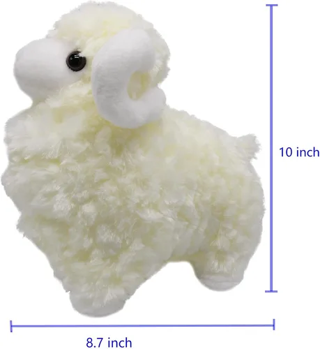 Miniatura 8 de Peluche de oveja de peluche adorable y esponjoso, súper suave y lindo, muñeca de cordero, regalos bonitos para niños y niñas, regalo para cumpleaños
