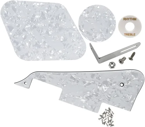 Miniatura 8 de FLEOR Juego de tornillos de placa trasera de golpeador de 1 capa, anillo de interruptor y soporte, ajuste LP Style Guitar Pickguard Reemplazo
