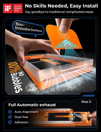 Miniatura 2 de MRGLAS TOP 9H+ - Paquete de 2 protectores de pantalla para iPhone 17 con protector de lente de cámara