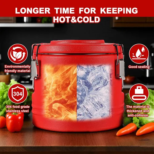 Miniatura 4 de Jinei Calentador de alimentos caliente o refrigerador, contenedor de alimentos aislado con cuchara, caja de sopa comercial portátil