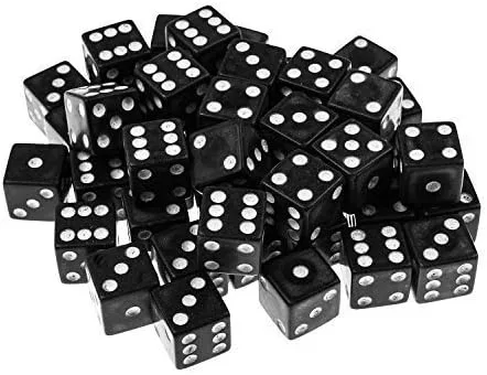 Paquete de 100 dados de juego estándar de 0.630 in (negro)