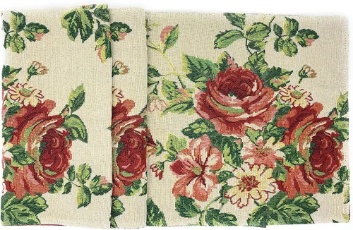 Tache Home Fashion Sweet Roses - Tapiz decorativo decorativo para primavera y verano, estilo campestre, vintage, blanco, rojo, floral, 13 x 90