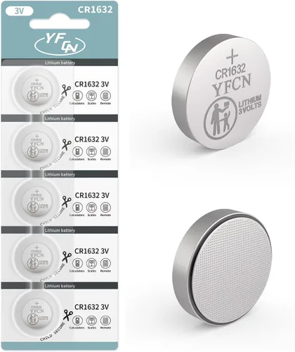 YFCN CR1632 Batería de litio de 3 V, paquete de 5 baterías CR1632 para llavero de automóvil, control remoto sin llave, sensores - CR 1632 baterías