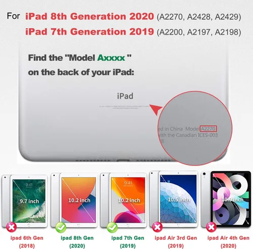 Miniatura 9 de BATYUE Funda para iPad de 9ª, 8ª y 7ª generación (funda resistente para iPad de 10.2 pulgadas 2021/2020/2019) con protector de pantalla, soporte