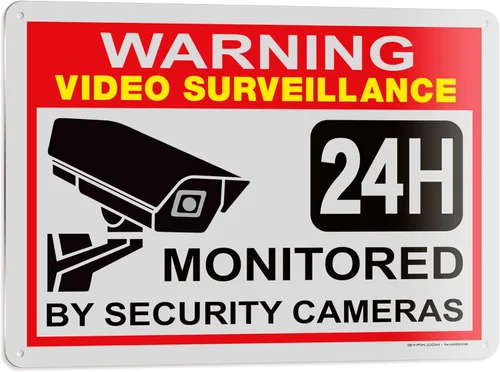 Miniatura 18 de iSYFIX Señal de advertencia de videovigilancia – 1 paquete de 1 paquete reflectante plateado de 7 x 6 pulgadas – 100% libre de óxido de aluminio