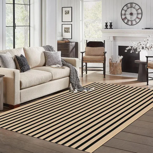 Miniatura 79 de IOHOUZE Alfombra Rayada Gris y Blanca - 27.5" X 43" Tapetes para Puerta Delantera al Aire Libre, Alfombra Lavable para Decoración de Porche