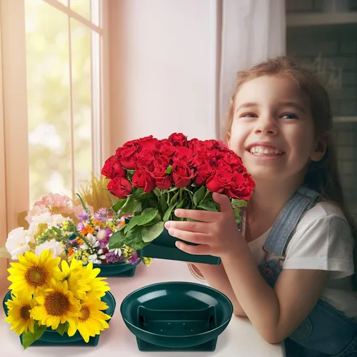 Miniatura 5 de Karenhi 18 piezas de suministros florales, cuencos verdes, suministros florales para arreglos florales, tamaño grande, 6.3 pulgadas, cuencos
