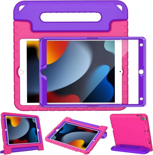 Miniatura 12 de LTROP Funda infantil para iPad de 9ª/8ª/7ª generación (2021/2020/2019), iPad 10.2 con protector de pantalla integrado, funda para niños con soporte