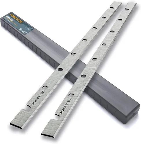 POWERTEC Cuchillas cepilladoras de 12-1/2 pulgadas para cepilladora DeWalt DW733, repuesto para cuchillos cepilladores DW7332, juego de 2 (12809V)