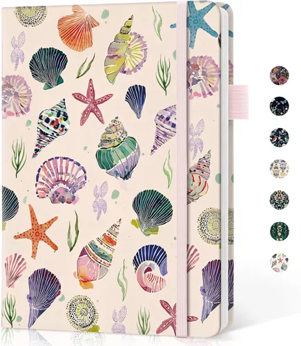 Miniatura 19 de Taja Cuaderno rayado para mujeres y hombres, diario de cuero de tapa dura para escribir, cuaderno de rayas universitarias A5 para trabajo y toma