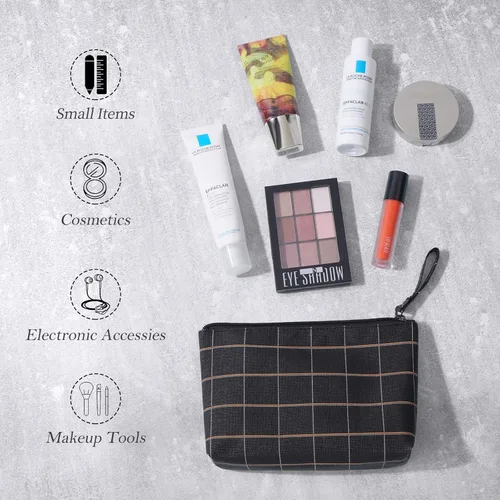 Miniatura 2 de MAANGE Pequeña bolsa de maquillaje para monedero, bolsas de cosméticos para mujeres, bolsa de maquillaje de piel sintética, bolsa de maquillaje