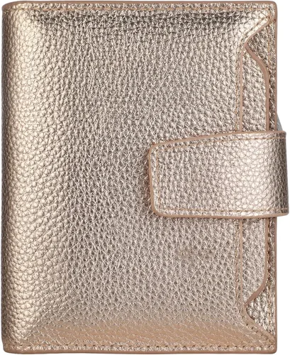 Miniatura 55 de Lavemi Pequeña cartera compacta para mujer, con bloqueo RFID, de piel auténtica, plegable, con ventanas de identificación
