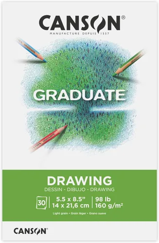 Miniatura 9 de Canson Bloc de dibujo para graduados, plegable, 9 x 12 pulgadas, 30 hojas Papel de artista para adultos y estudiantes, dibujo, bocetos y diario