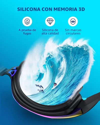 Miniatura 4 de Aegend - Gafas de natación, paquete de 2 gafas de natación sin filtraciones, para adultos, hombres, mujeres y jóvenes Azul