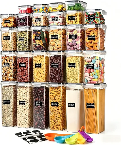 Miniatura 14 de 2 recipientes grandes de almacenamiento de alimentos de 6.5 litros/220 onzas, recipientes herméticos de plástico sin BPA para harina, azúcar
