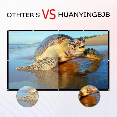 Miniatura 3 de Pantalla de proyector, HUANYINGBJB 4K 16:9 HD, pantallas de proyector traseras frontales, pantalla de proyección plegable, de doble cara, portátil