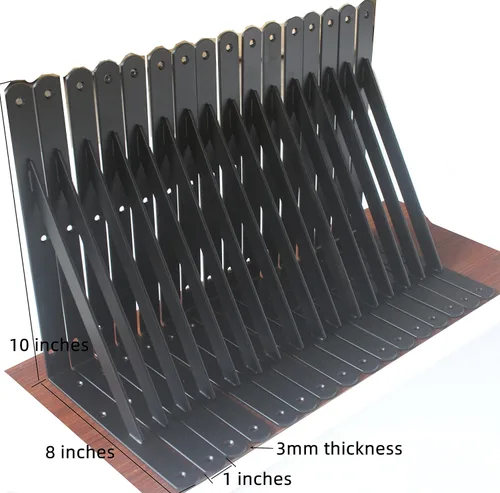 Miniatura 2 de Paquete de 32 soportes de estante resistentes de 10 pulgadas de largo x 8 pulgadas de alto con tornillos, soportes de metal para estantes, soportes