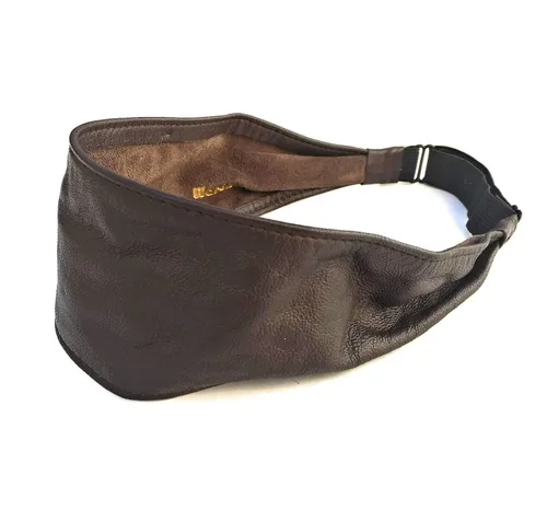 Wardani, Diadema de cuero de 2.75 pulgadas de ancho, ajustable, elástica, suave y cómoda, fabricada en Estados Unidos con piel de cordero italiana