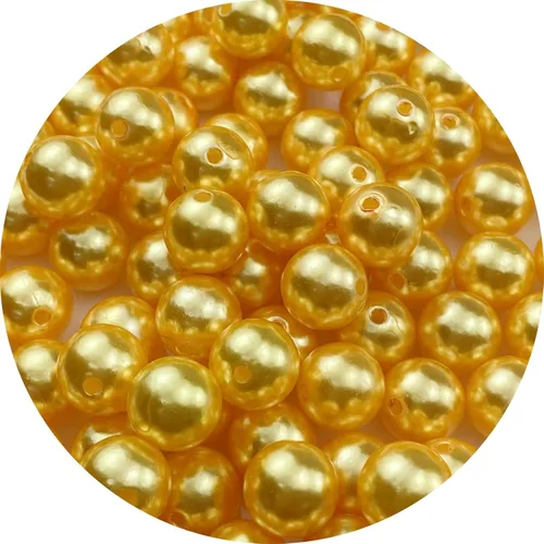 Miniatura 47 de 100 cuentas de perlas para manualidades, perlas de resina de 0.47 pulgadas para hacer joyas, cuentas redondas a granel con agujero para collares