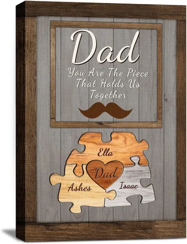 Miniatura 8 de Eternalart Regalos únicos para papá, abuelo, esposo de hija, hijo, esposa, impresiones en lienzo personalizadas con nombres de niños para padre
