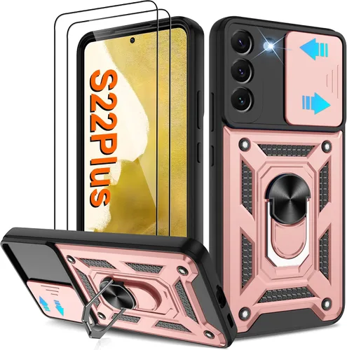 Miniatura 21 de ATUMP Funda para T-Mobile Revvl V Plus 5G con protector de pantalla HD con cubierta de cámara deslizante, soporte de anillo de rotación de 360° Negro