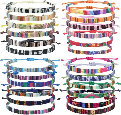 Miniatura 15 de String Boho Bracelet Ankle Adjustable Beaded Anklets,Handmade Surfer Beach Bracelets,Colorful Braided Bracelets String Rope Anklets Bracelets