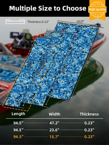 Miniatura 6 de FOCEAN Suelo de Barco de Espuma EVA Cubierta de Barco Suelo Marino Camuflaje Tapetes Marinos Autoadhesivos para Barcos Yate Kayak RV 94.5"x15.7
