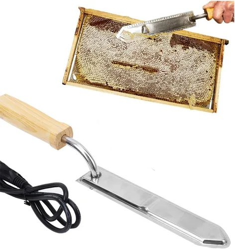 Miniatura 4 de Honey Uncapping Hot Knife for Honey Peines Electric Heating Honey Scraper para apicultor Apicultura Herramientas de acero inoxidable Equipo extractor