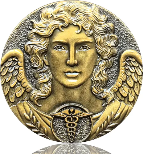 Moneda de desafío Arcángel Rafael – Ficha curativa de aleación de zinc de 1.57 pulgadas con oración inspiradora para fortaleza y paz, para salud y