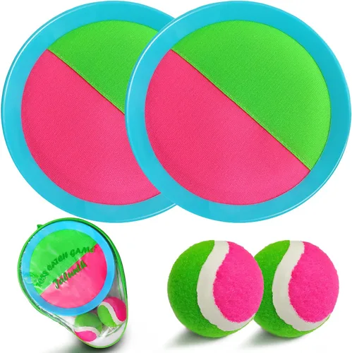 Jalunth Juego de Atrapar Pelotas con Paletas de Lanzamiento - Juguetes de Playa Patio Trasero Juegos al Aire Libre Piscina Patio Trasero Objetivo