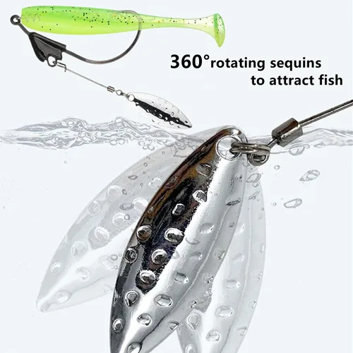 Miniatura 5 de 10 unidades/caja (2 modelos mezclados) jig heads Swimbait anzuelos de pesca, gusanos Senko suave cebo con anzuelos con peso de plomo/cuchillas