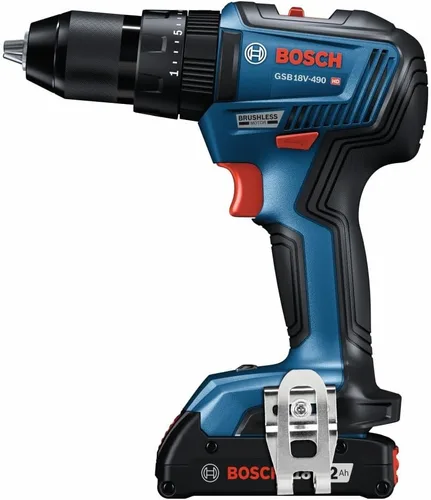 Miniatura 5 de Bosch GSB18V-490B12 18V EC Kit de taladro/destornillador de martillo sin escobillas de 1/2 pulgada con (1) batería de alimentación estándar de 2 Ah