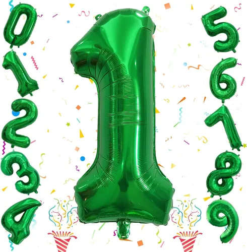 Miniatura 98 de Globos de número azul pastel de 40 pulgadas, globo gigante autoinflable de aluminio número 5 de cumpleaños para niños, globos azul bebé para hombres
