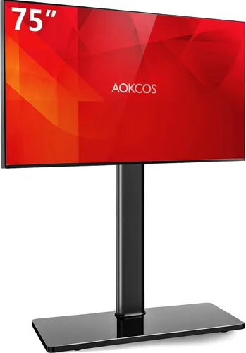 Miniatura 12 de AOKCOS Soporte giratorio de suelo para televisores de 32 a 65 pulgadas, soporte de TV pequeño de esquina ajustable de 8 niveles para sala