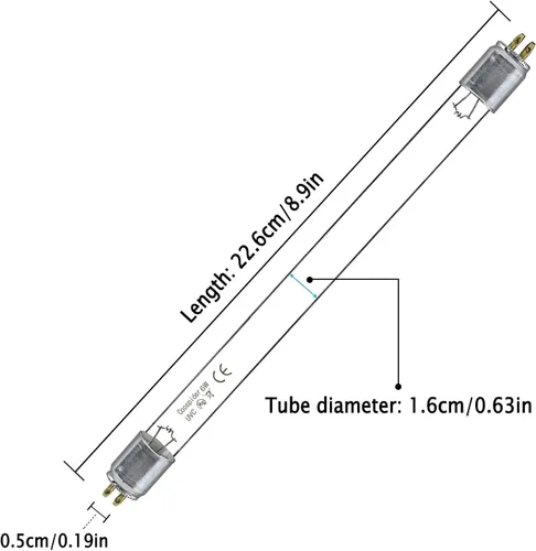 Miniatura 9 de Coospider 6W Luz UV Libre de Ozono, Lámpara Desinfectante 253.7nm con 3 Configuraciones de Tiempo, Lámpara UVC para Zapatos/Ropero/Gabinete/Baño
