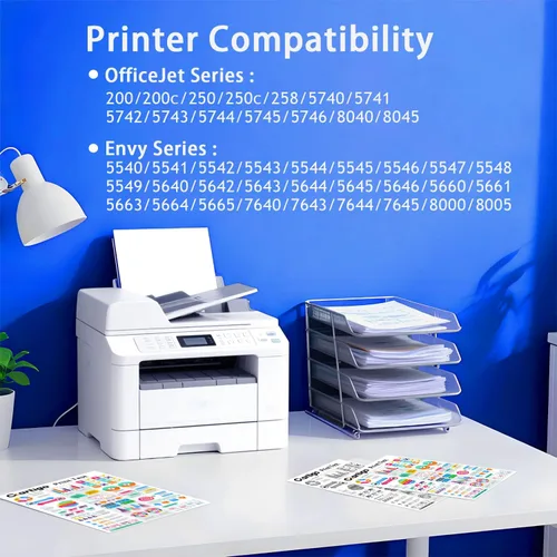 Miniatura 2 de Cartuchos de tinta 62XL de alto rendimiento compatibles con HP 62, compatible con impresoras HP Envy 5540 5640 5660 7644 OfficeJet 5740 5741 8040