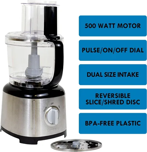 Miniatura 3 de Kenmore - Procesador de alimentos y picador de verduras de 11 tazas con disco reversible para cortar/triturar, picar, rebanar, picar, rallar, hacer