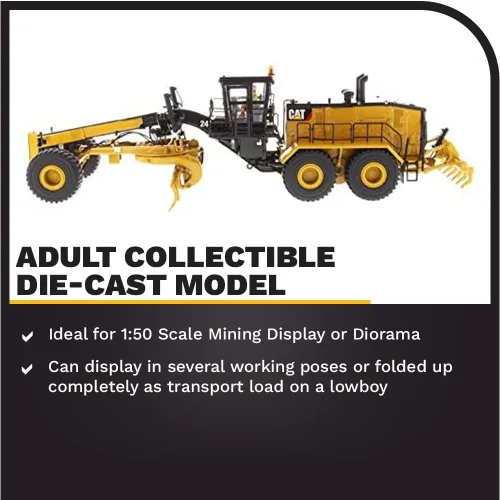Miniatura 3 de Diecast Masters Motoniveladora Caterpillar 24 - Serie High Line Escala 1/50