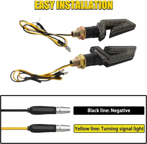 Miniatura 4 de DREAMIZER 4 luces intermitentes de motocicleta con flecha, 15 LED, 12 V, intermitentes de motocicleta, lámpara ámbar, compatible con motocicletas