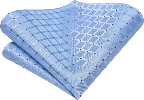 Miniatura 242 de Hi-Tie Corbatas de seda para hombre, diseño de cachemira a rayas, con bolsillo, gemelos cuadrados, conjunto formal de negocios