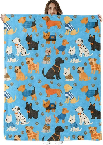 Miniatura 8 de Bonita manta de bulldog francés, ligera, acogedora y colorida con anillos flotantes, manta de regalo para mujeres y niñas, 40 x 50 pulgadas, manta