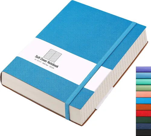 Miniatura 26 de AHGXG Cuaderno rayado – 320 páginas numeradas grande B5 grueso diario universitario rayado, papel rayado grueso de 100gsm, tapa blanda de piel Azul