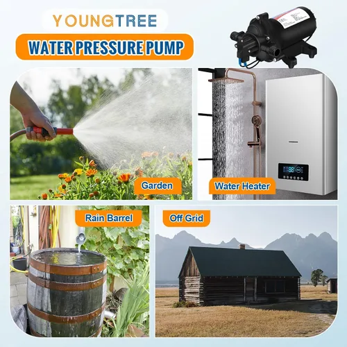 Miniatura 7 de YOUNGTREE Bomba de presión de diafragma de agua industrial de 110V 4.0GPM 50PSI Bomba eléctrica de transferencia de agua para RV bajo demanda de 110