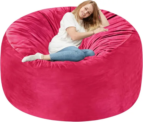 Miniatura 22 de Homguava - Sillón puff de 3 pies Sillón estilo puff grande de 3 pulgadas con relleno de espuma viscoelástica, sofá suave con funda de terciopelo