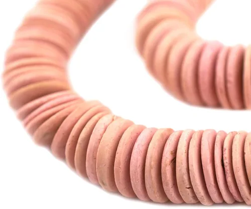 Miniatura 10 de TheBeadChest - Cuentas de cáscara de coco de disco marrón claro (0.315 in)