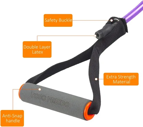 Miniatura 4 de Bandas de resistencia individuales, bandas de entrenamiento con asas y bandas de ejercicio con anclaje de puerta, adecuadas para entrenamiento