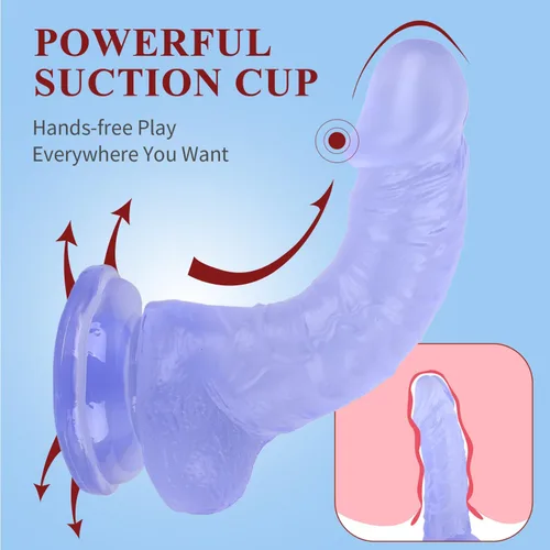 Miniatura 3 de Consolador sexual realista de 7 pulgadas, consolador suave con eje curvado para estimulación del punto G vaginal, material seguro para el cuerpo