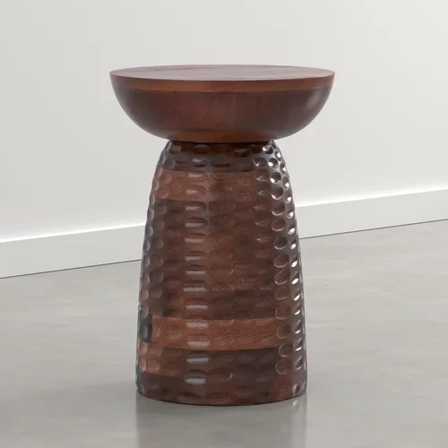 Miniatura 20 de SIMPLIHOME Boyd - Mesa auxiliar redonda de madera de mango maciza de 13 pulgadas de ancho x 18 pulgadas de alto, mesa de noche contemporánea hecha a
